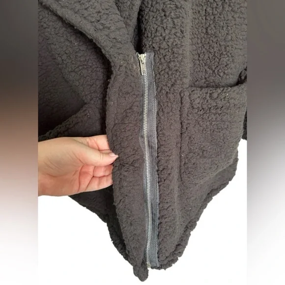 Black Sherpa zip up women’s XXL Teddy Cozy half zip Jacket - Picture 4 of 7